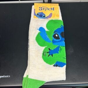 Disney Stitch Socks with Blue and Green Pattern St. Patrick’s Day